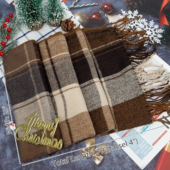 Woman's brown long scarf - Picture 5 of 5